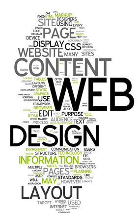 Nuage de mot web design, internet…