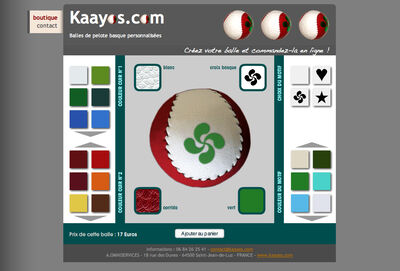 Boutique en ligne Kaayos.com - Balles de pelote basque personnalisées